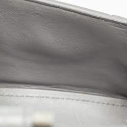 Pre Owned Balenciaga Grey Croc Embossed Leather XS Hourglass Top Handle Bag