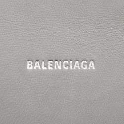 Pre Owned Balenciaga Grey Croc Embossed Leather XS Hourglass Top Handle Bag