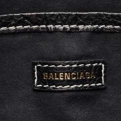 Pre Owned Balenciaga Tricolor Stripe Leather Bazar Pouch