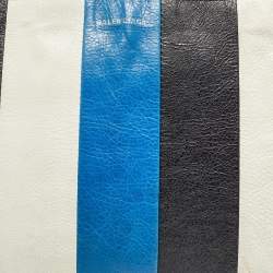 Pre Owned Balenciaga Tricolor Stripe Leather Bazar Pouch
