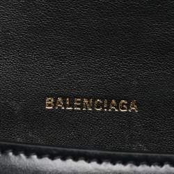 Balenciaga Black Leather Small Hourglass Top Handle Bag