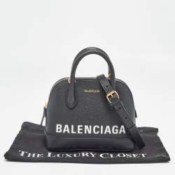 Pre Owned Balenciaga Black Leather XS Ville Satchel