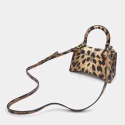 Balenciaga Printed Leather XS Hourglass Top Handle Bag 