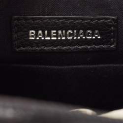 Pre Owned Balenciaga White Logo Shopping Phone Holder Crossbody Bag 