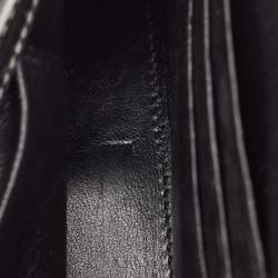 Pre Owned Balenciaga Silver Croc Embossed Patent Leather Hourglass Wallet on Chain