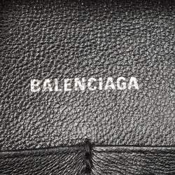 Pre Owned Balenciaga Silver Croc Embossed Patent Leather Hourglass Wallet on Chain