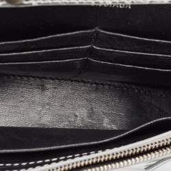 Pre Owned Balenciaga Silver Croc Embossed Patent Leather Hourglass Wallet on Chain