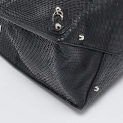 مملوكة مسبقًا Balenciaga Black Python Mini Papier A4 Tote