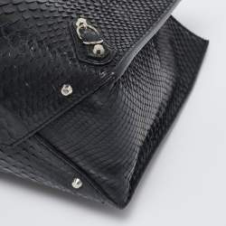 مملوكة مسبقًا Balenciaga Black Python Mini Papier A4 Tote