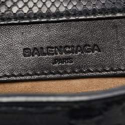 مملوكة مسبقًا Balenciaga Black Python Mini Papier A4 Tote