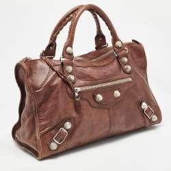 Pre Owned Balenciaga Brown Leather SGH Giant Work Bag