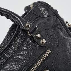 Pre Owned Balenciaga Black Leather Small Classic City Bag