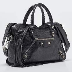 Pre Owned Balenciaga Black Leather Small Classic City Bag