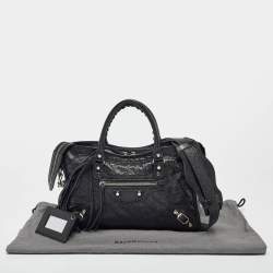 Pre Owned Balenciaga Black Leather Small Classic City Bag