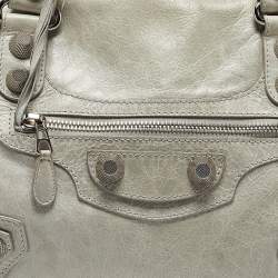 Pre Owned Balenciaga Light Blue Leather GSH Mid Day Bag