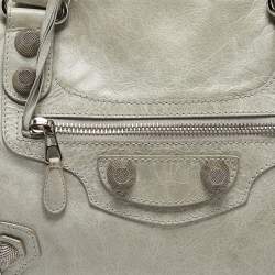 Pre Owned Balenciaga Light Blue Leather GSH Mid Day Bag