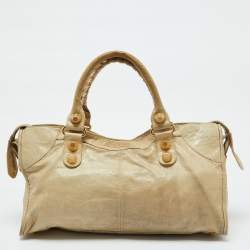 Pre Owned Balenciaga Latte Leather GGH Part Time Bag