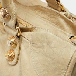 Pre Owned Balenciaga Latte Leather GGH Part Time Bag