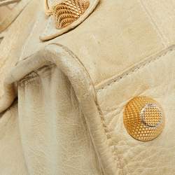 Pre Owned Balenciaga Latte Leather GGH Part Time Bag