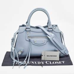 مملوكة مسبقًا Balenciaga Light Blue Leather Small Neo Classic Tote