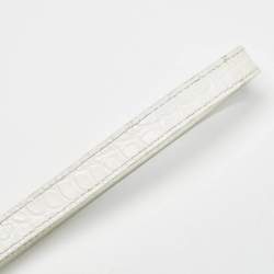 Pre Owned Balenciaga White Croc Embossed Leather XXS Ville Satchel