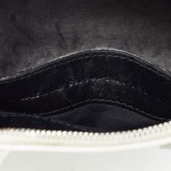 Pre Owned Balenciaga White Croc Embossed Leather XXS Ville Satchel