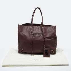 مملوكة مسبقًا Balenciaga Burgundy Leather Papier A4 Tote