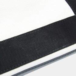 Pre Owned Balenciaga Black/Off-white Canvas and Leather Navy Cabas XS Tote Bag