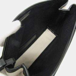 Pre Owned Balenciaga Black/Off-white Canvas and Leather Navy Cabas XS Tote Bag