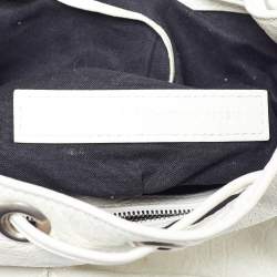 Pre Owned Balenciaga White Leather XS Le Cagole Bucket Bag