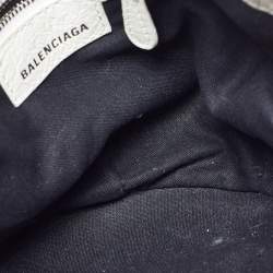 Pre Owned Balenciaga White Leather XS Le Cagole Bucket Bag
