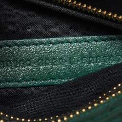 Pre Owned  Balenciaga Green Croc Embossed Leather Mini Classic Metallic Edge City Bag