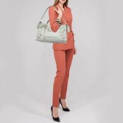 Pre Owned حقيبة يد توتس بالنسياغا ميتاليك إيدج سيتي جلد غريس غليس ميتاليك