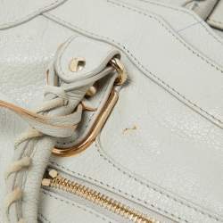 Pre Owned حقيبة يد توتس بالنسياغا ميتاليك إيدج سيتي جلد غريس غليس ميتاليك