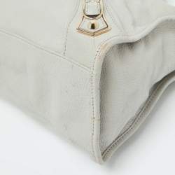 Pre Owned حقيبة يد توتس بالنسياغا ميتاليك إيدج سيتي جلد غريس غليس ميتاليك