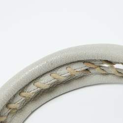 Pre Owned حقيبة يد توتس بالنسياغا ميتاليك إيدج سيتي جلد غريس غليس ميتاليك