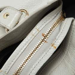 Pre Owned حقيبة يد توتس بالنسياغا ميتاليك إيدج سيتي جلد غريس غليس ميتاليك