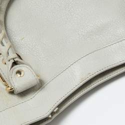 Pre Owned حقيبة يد توتس بالنسياغا ميتاليك إيدج سيتي جلد غريس غليس ميتاليك