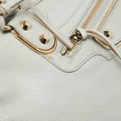 Pre Owned حقيبة يد توتس بالنسياغا ميتاليك إيدج سيتي جلد غريس غليس ميتاليك