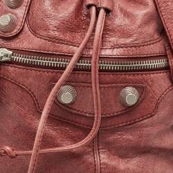 Pre Owned Balenciaga Old Rose Leather GSH Pompon Bag