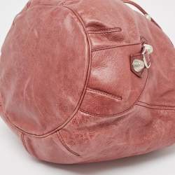 Pre Owned Balenciaga Old Rose Leather GSH Pompon Bag