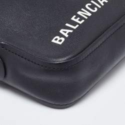 Pre Owned Balenciaga Black Leather Triangle Pouch