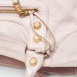Pre Owned Balenciaga Light Pink Leather RH Velo Bag