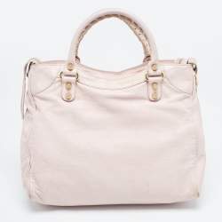 Pre Owned Balenciaga Light Pink Leather RH Velo Bag