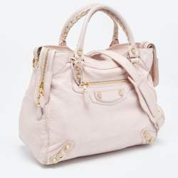 Pre Owned Balenciaga Light Pink Leather RH Velo Bag