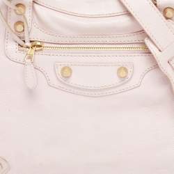 Pre Owned Balenciaga Light Pink Leather RH Velo Bag