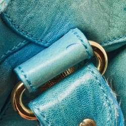 Pre Owned Balenciaga Blue Leather GGH Motorcycle City Bag