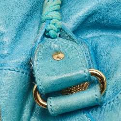 Pre Owned Balenciaga Blue Leather GGH Motorcycle City Bag