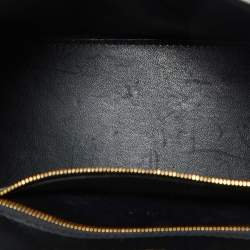 Pre Owned Balenciaga Black Croc Embossed Leather Small Hourglass Top Handle Bag