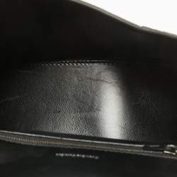 Pre Owned Balenciaga Black Croc Embossed Leather Small Hourglass Top Handle Bag